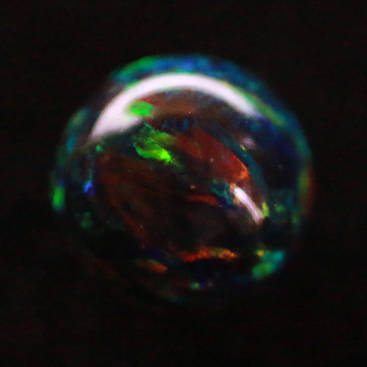 4MM BEAD SYNTHETIC OPAL RED BLACK